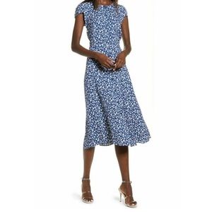 Reformation Blue Floral MIDI Dress